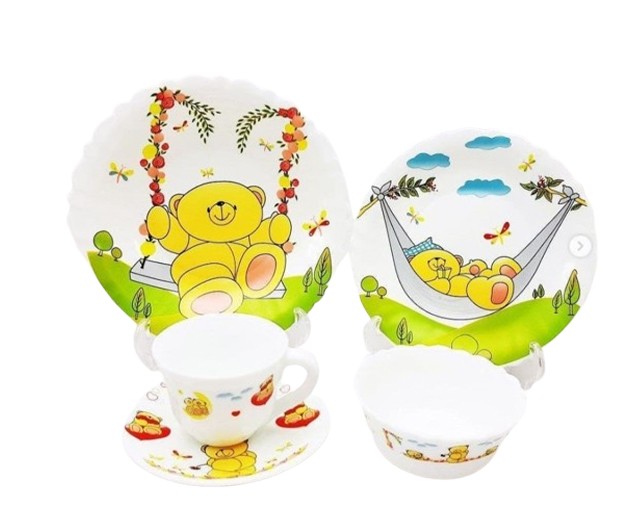 Children's plate set teddy bear